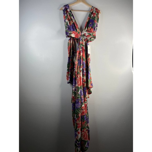 Just Bee Queen Women's Cutout Front Slit Sara Floral Maxi Dress Size: Small NWT - Picture 2 of 8